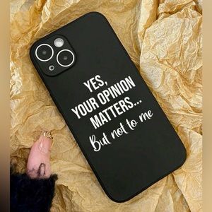 NWT iPhone 13ProMax Snarky Humor Black Rubber Case w/White Writing